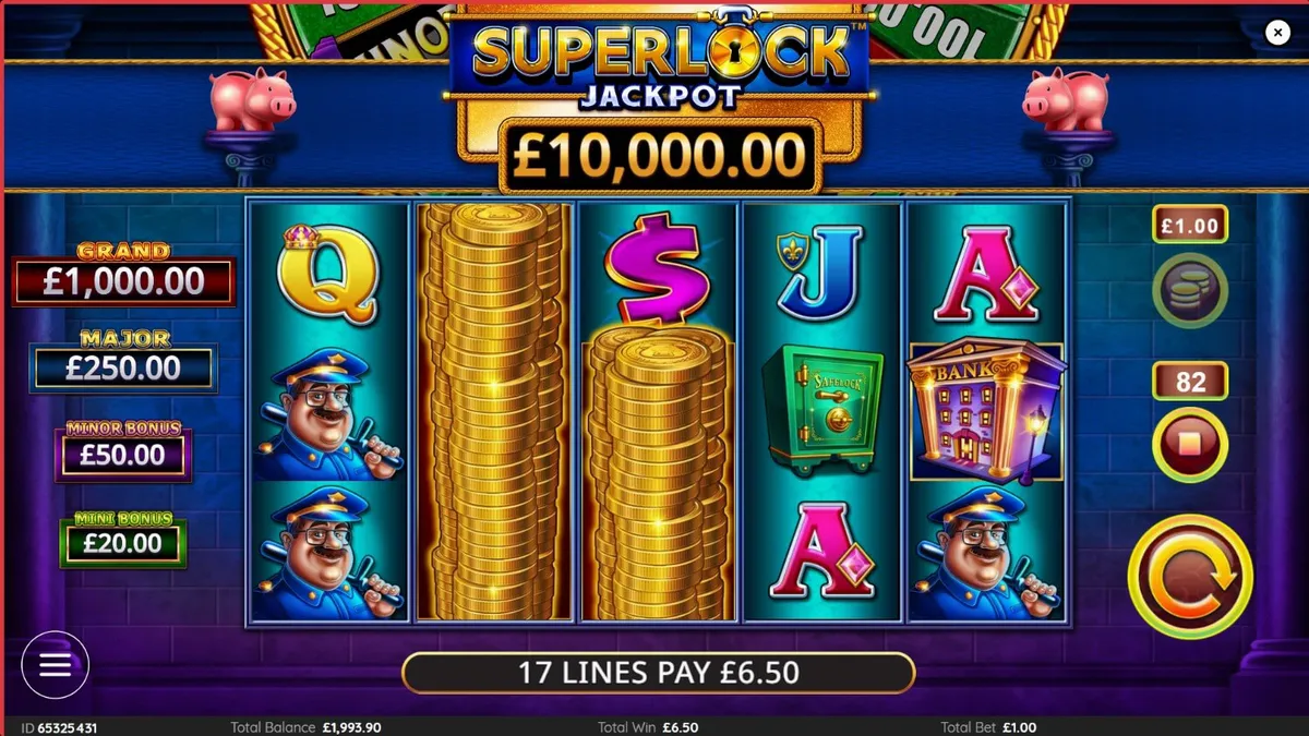 Tampilan visual mewah dari slot Piggy Bankin’ Super Lock dengan tema brankas emas dan celengan babi.
